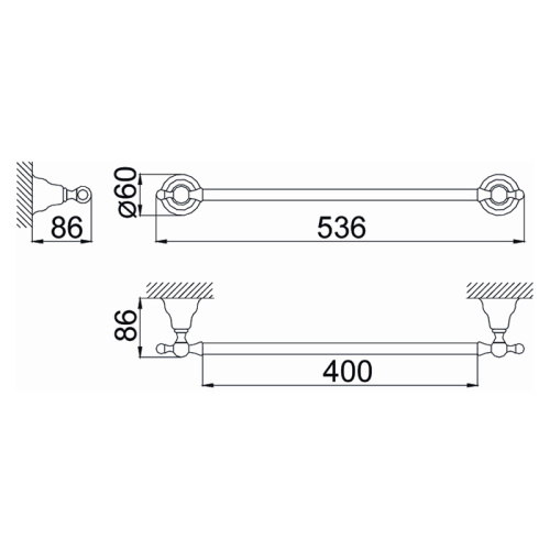 Полотенцедержатель Cisal Croisette 4012.01H.BA Акция - фото 2