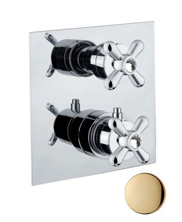 Смеситель для ванны и душа Fiore 01OO0936 встраиваемый в стену золото с термостатом