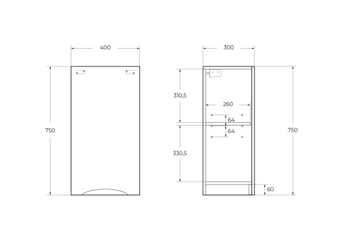 Шкаф BelBagno Fly-Marino FLY-MARINO-750-1A-SC-BL-P-R 40х30х75 подвесной цвет белый - фото 2