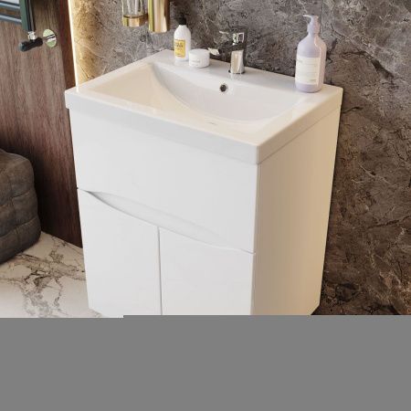 Тумба под раковину Onika Стрим 106154 60х40 напольная цвет белый