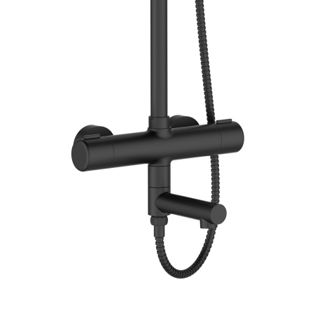 Душевая стойка Orange Thermo T02S4-911b настенная цвет черный с термостатом