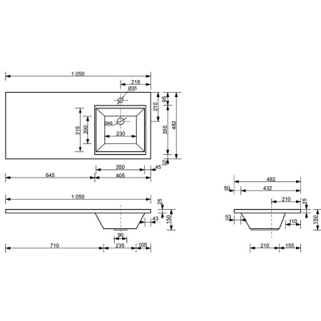 Тумба с раковиной Эстет Dallas Luxe ФР-00009669 41х48х86 напольная цвет белый