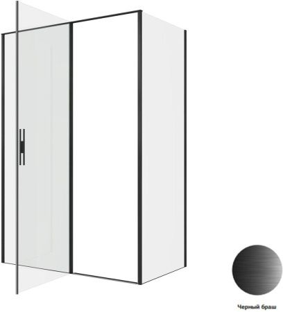 Душевой уголок Allen Brau Priority 3.31036.BBA + 3.31042.BBA 140х80 стекло прозрачное профиль черный без поддона