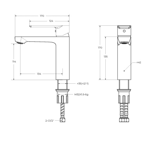 Смеситель Cezares STYLUS STYLUS-LS-BORO на раковину брашированное золото - фото 3