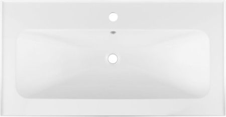 Раковина из искусственного камня Aquanet Арт 00318928 90х50 полувстраиваемая цвет белый 1 отверстие под смеситель