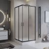 Душевой уголок BelBagno UNO-195 UNO-195-A-2-90-P-NERO 90х90 стекло рифленое профиль черный без поддона