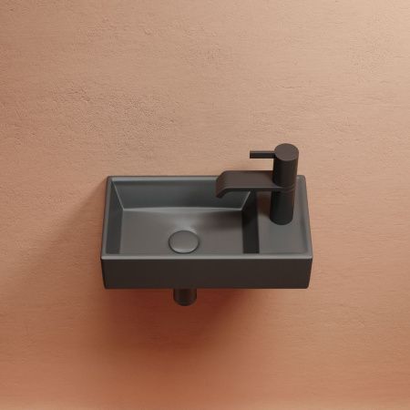 Раковина из сантехнического фарфора Ceramica Nova ELEMENT CN6051LMDH 40х20 подвесная цвет черный 1 отверстие под смеситель