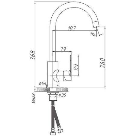 Смеситель для кухни Haiba HB505 HB71505 на мойку хром