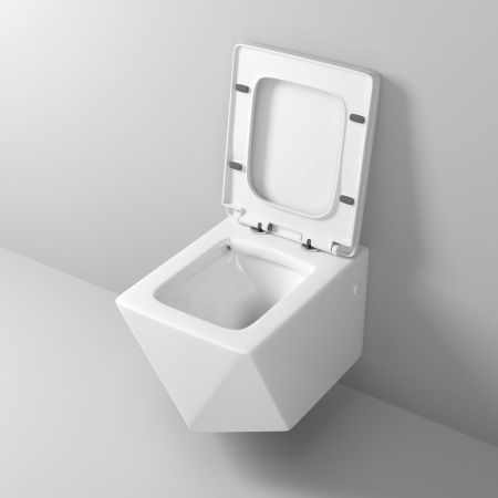 Унитаз подвесной Grossman Cristal GR-4481 белый с сиденьем микролифт безободковый каскадный смыв