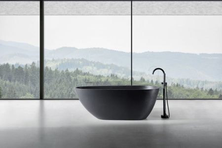 Ванна из искусственного камня Abber Dortmund AM9911B 170х75 отдельностоящая овальная с каркасом