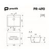 Кухонная мойка Practik PR-490 PR-M-490-004 50х40 цвет черный поверхность глянцевая