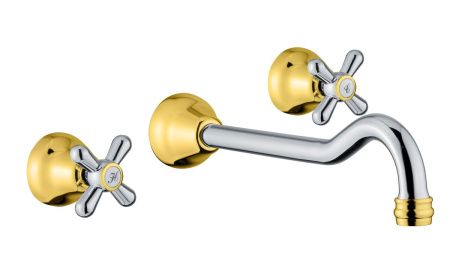 Смеситель для раковины Fiore 26CO0636 настенный хром/золото