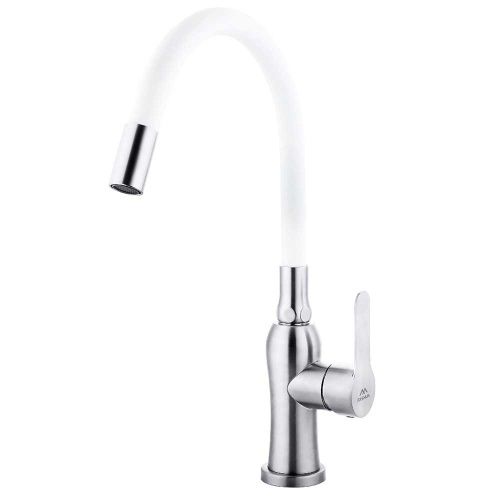 Смеситель для кухни Fashun A54801-8 на мойку сатин/белый - фото 2