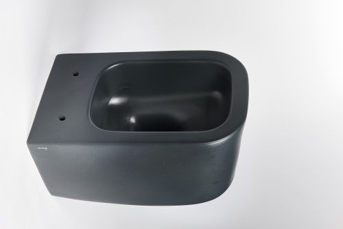 Чаша унитаза подвесная Galassia Meg11Pro 5486NEMT цвет черный матовый без сиденья безободковая душевой смыв - фото 4