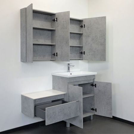 Тумба с раковиной Comforty Осло 00-00006117CF 70х50 напольная цвет серый