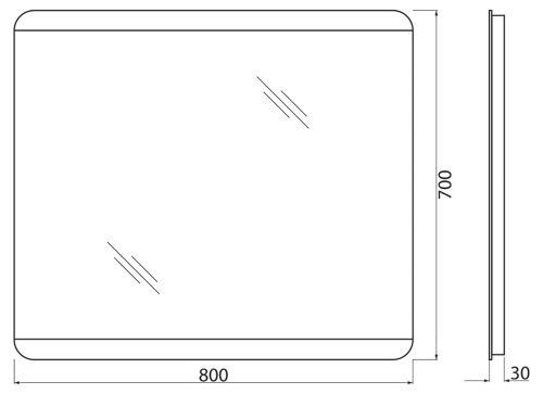 Зеркало BelBagno SPC-CEZ-800-700-LED-BTN 80х70 - фото 5