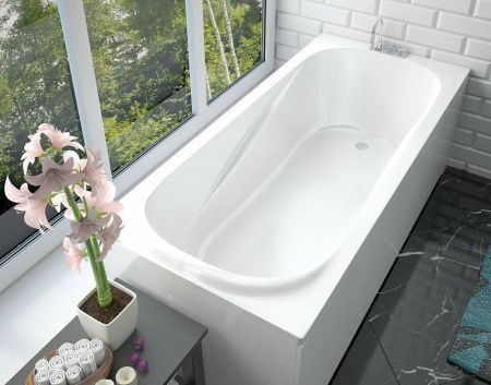 Ванна из литьевго мрамора Taliente Bolseno BL18080 180х80 пристенная прямоугольная без ножек и каркаса