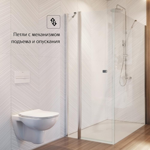 Душевой уголок Roca CAPITAL 7.M440.9.012.M 90x195 стекло прозрачное профиль хром без поддона - фото 3