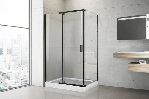 Душевой уголок Royal Bath HPV RB9120HPV-T-BL 120х90 стекло прозрачное профиль черный с поддоном
