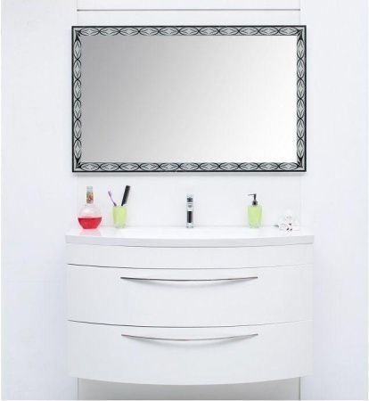 Тумба с раковиной De Aqua Лонг 00187921 120х50 подвесная цвет белый