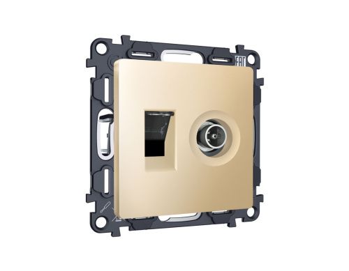 Комплект механизма розетки компьютерной + TV оконечной RJ-45 с автоматической защитной шторкой Ambrella Volt MA MA612510 - фото 3