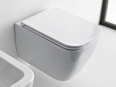 Чаша унитаза подвесная Scarabeo Teorema 2.0 5126TW цвет белый глянцевый без сиденья безободковая смыв торнадо