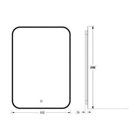 Зеркало с подсветкой Defesto AURA DF 2974S 50х70 подвесное