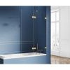 Душевая шторка на ванну New Trendy AVEXA GOLD BRUSHED EXK-2015 120х150 стекло прозрачное профиль золото ориентация правая