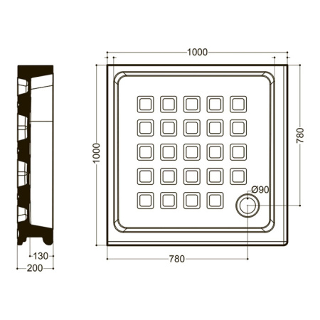 Душевой поддон Kerasan Retro 100х100 керамика белый