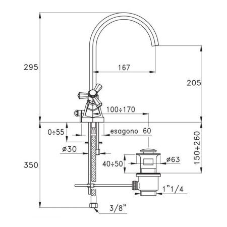 Смеситель Stella Eccelsa EC 00005 CR00 на раковину хром