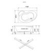 Ванна акриловая Тритон Мари Щ0000046124 170х110 пристенная асимметричная без каркаса