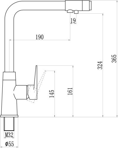 Смеситель для кухни Savol S-L1804 на столешницу хром - фото 2