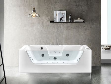 Ванна акриловая гидромассажная Cerutti SPA C-477-18A 180х85 пристенная прямоугольная с ножками