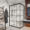 Душевой уголок Cerutti SPA MUZA120 N 120х80 стекло с рисунком профиль черный без поддона