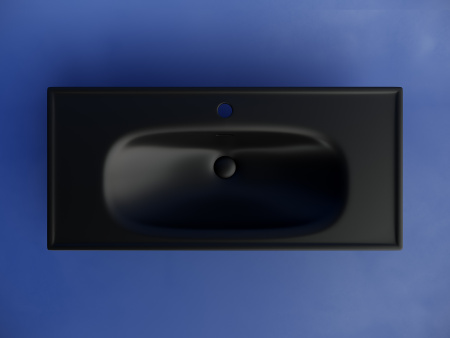 Раковина из сантехнического фарфора Ceramica Nova SABO CN13003MB 100х46 накладная цвет черный матовый 1 отверстие под смеситель