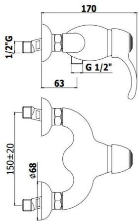 Смеситель для душа Paffoni Flavia FA168CR настенный хром