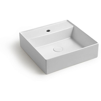 Раковина керамическая White Ceramic Like W090701 46х46 накладная цвет белый глянцевый