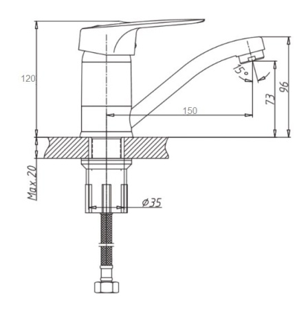 Смеситель D-Lin D151410 на раковину хром