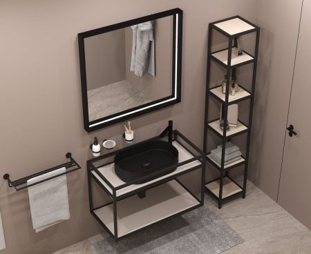 Раковина керамическая Allen Brau Fantasy 4.11022.31 60х40 накладная цвет черный без отверстий под смеситель