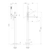 Смеситель для ванны Gessi Rettangolo 24961#706 напольный черный (внешняя часть)