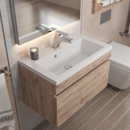 Тумба под раковину Uperwood Eva 3930213463 60х50 подвесная цвет коричневый