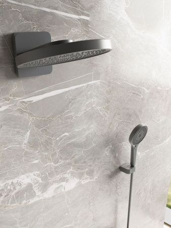 Душевая система Vincea VSFW-2F12TGM встраиваемая в стену цвет вороненая сталь с термостатом