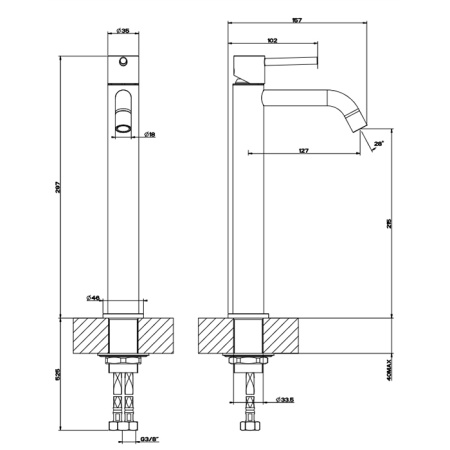 Смеситель Gessi Emporio Via tortona 18604#031 на раковину хром без термостата