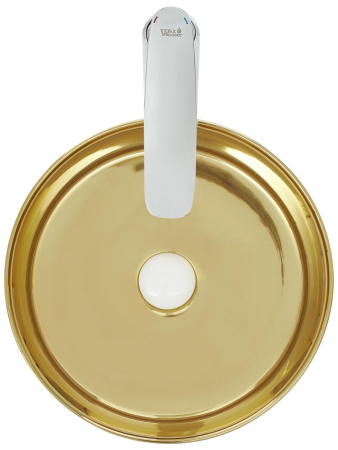 Раковина из сантехнического фаянса WeltWasser WW SK 10000004539 40 см накладная цвет золото без отверстий под смеситель