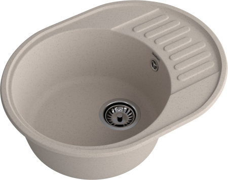Кухонная мойка Granfest Quarz 58 песочный 62х48 цвет бежевый поверхность матовая