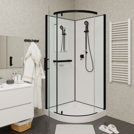 Душевая кабина Cerutti SPA KORRA90B 90х90 четверть круга без крыши ориентация универсальная