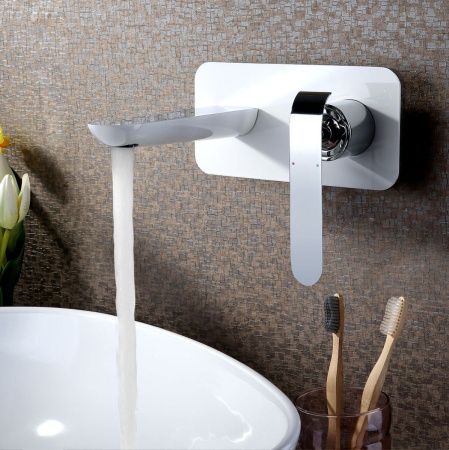 Смеситель для раковины LeMark Melange LM4926CW встраиваемый в стену белый/хром