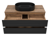 Тумба под раковину Brevita Dakota DAK-09100-19/02-2Я 100х50 подвесная цвет черный/коричневый