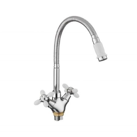 Смеситель для кухни Fashun A43127-8 на мойку белый/хром