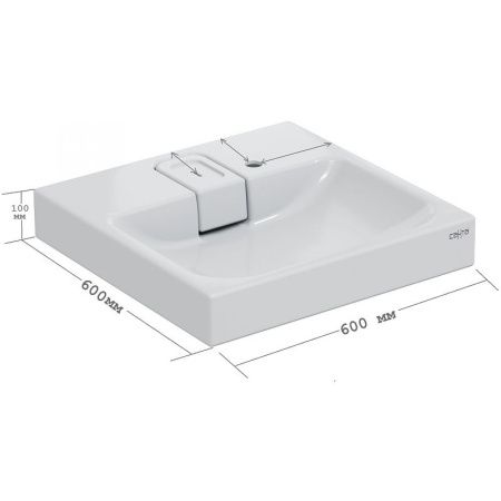 Раковина из искусственного камня СанТа Венера 900162 60х60 над стиральной машиной цвет белый 1 отверстие под смеситель